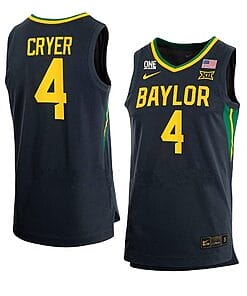 Lj Cryer Anthracite Jersey #4 Baylor Bears College Basketball Jerseys Black