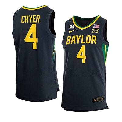 Lj Cryer Anthracite Jersey #4 Baylor Bears College Basketball Jerseys Black