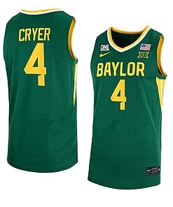 Lj Cryer Anthracite Jersey #4 Baylor Bears College Basketball Jerseys Green