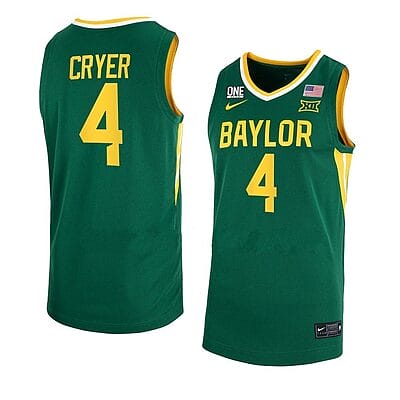 Lj Cryer Anthracite Jersey #4 Baylor Bears College Basketball Jerseys Green