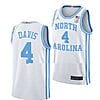 RJ Davis Jersey #4 North Carolina Tar Heels College Basketball Jerseys White Elite