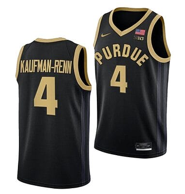 Men's #4 Trey Kaufman Renn Jersey Purdue Boilermakers College Basketball Jerseys Black