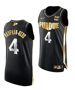 Men's #4 Trey Kaufman Renn Jersey Purdue Boilermakers College Basketball Jerseys Black Golden