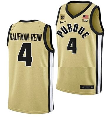 Men's #4 Trey Kaufman Renn Jersey Purdue Boilermakers College Basketball Jerseys Gold
