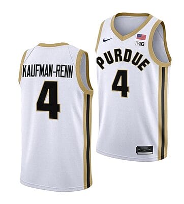Men's #4 Trey Kaufman Renn Jersey Purdue Boilermakers College Basketball Jerseys White