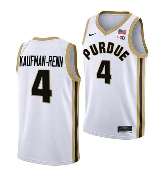 Men's #4 Trey Kaufman Renn Jersey Purdue Boilermakers College Basketball Jerseys White