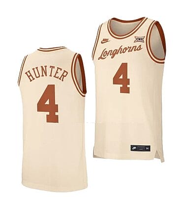Tyrese Hunter Jersey #4 Texas Longhorns College Basketball Jerseys Cream
