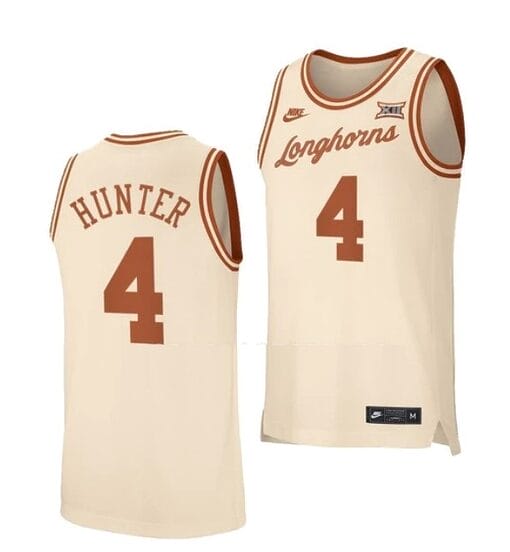 Tyrese Hunter Jersey #4 Texas Longhorns College Basketball Jerseys Cream