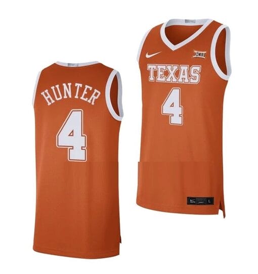 Tyrese Hunter Jersey #4 Texas Longhorns College Basketball Jerseys Orange Limited