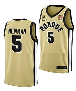 Men's #5 Brandon Newman Jersey Purdue Boilermakers College Basketball Jerseys Gold