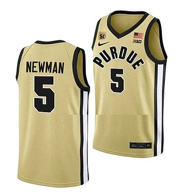 Men's #5 Brandon Newman Jersey Purdue Boilermakers College Basketball Jerseys Gold