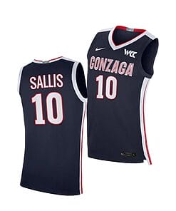 Hunter Sallis Jersey #5 Gonzaga Bulldogs College Basketball Jerseys Navy