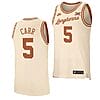 Marcus Carr Jersey #5 Texas Longhorns College Basketball Jerseys Cream