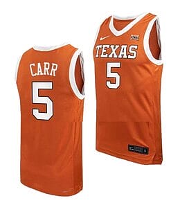 Marcus Carr Jersey #5 Texas Longhorns College Basketball Jerseys Orange