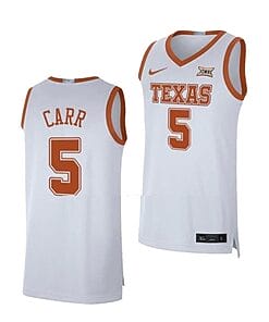 Marcus Carr Jersey #5 Texas Longhorns College Basketball Jerseys White