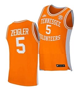 Zakai Zeigler Jersey #5 Tennessee Volunteers College Basketball Jerseys Orange Retro