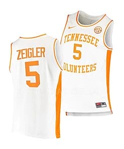 Zakai Zeigler Jersey #5 Tennessee Volunteers College Basketball Jerseys White