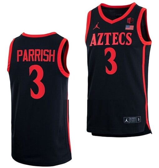 Micah Parrish Jersey #3 San Diego State Aztecs College Basketball Black