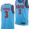 Micah Parrish Jersey #3 San Diego State Aztecs College Basketball Blue Alternate