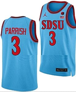Micah Parrish Jersey #3 San Diego State Aztecs College Basketball Blue Alternate