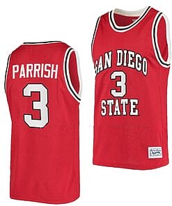 Micah Parrish Jersey #3 San Diego State Aztecs College Basketball Red Retro
