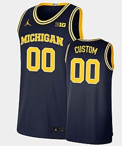 Custom Michigan Wolverines Jersey Name Number Navy Limited Basketball Jersey