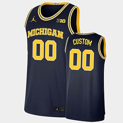 Custom Michigan Wolverines Jersey Name Number Navy Limited Basketball Jersey