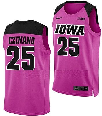 Monika Czinano Jersey #25 Iowa Hawkeyes College Basketball Pink
