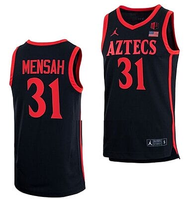 Nathan Mensah Jersey #31 San Diego State Aztecs College Basketball Black