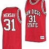 Nathan Mensah Jersey #31 San Diego State Aztecs College Basketball Red Retro
