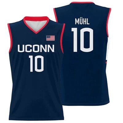 Nika Muhl Jersey #10 UConn Huskies College Basketball Navy