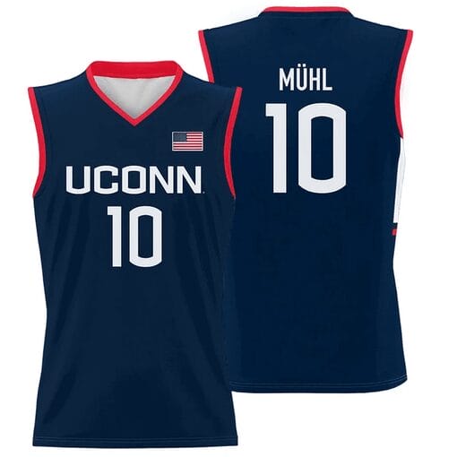 Nika Muhl Jersey #10 UConn Huskies College Basketball Navy