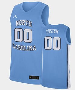 Custom UNC Tar Heels Jersey Name Number Blue College Basketball Replica Jersey