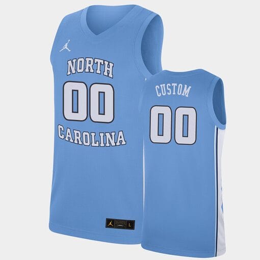 Custom UNC Tar Heels Jersey Name Number Blue College Basketball Replica Jersey