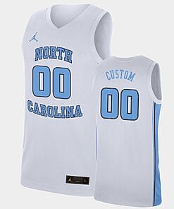 Custom UNC Jersey Tar Heels Jersey Name Number White College Basketball Replica Jersey
