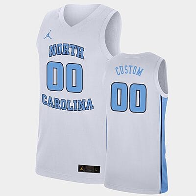 Custom UNC Jersey Tar Heels Jersey Name Number White College Basketball Replica Jersey