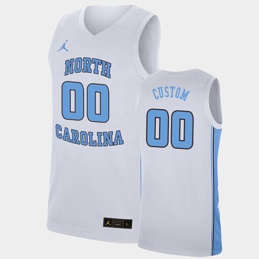 Custom UNC Jersey Tar Heels Jersey Name Number White College Basketball Replica Jersey