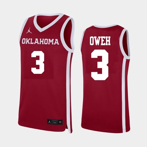 Otega Oweh Jersey #3 Oklahoma Sooners College Basketball Red