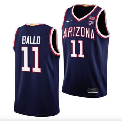 Oumar Ballo Jersey #11 Arizona Wildcats College Basketball Navy