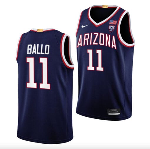 Oumar Ballo Jersey #11 Arizona Wildcats College Basketball Navy