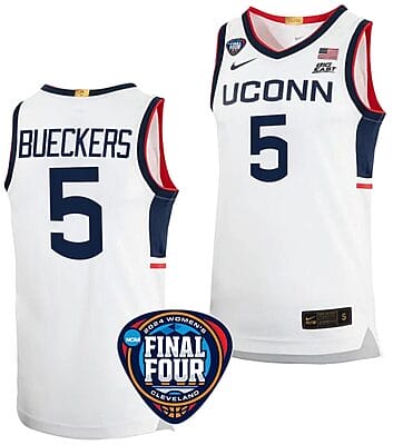 Paige Bueckers Jersey #5 UConn Huskies Basketball 2024 NCAA March Madness Final Four White