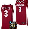Rylan Griffe Jersey #3 Alabama Crimson Tide 2024 NCAA March Madness Final Four Basketball Crimson