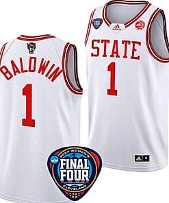 River Baldwin Jersey #1 NC State Wolfpack Basketball 2024 NCAA March Madness Final Four White