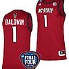 River Baldwin Jersey #1 NC State Wolfpack Basketball 2024 NCAA March Madness Final Four Red