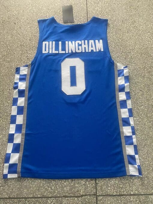 Rob Dillingham Jersey #0 Kentucky Wildcats College Basketball Blue