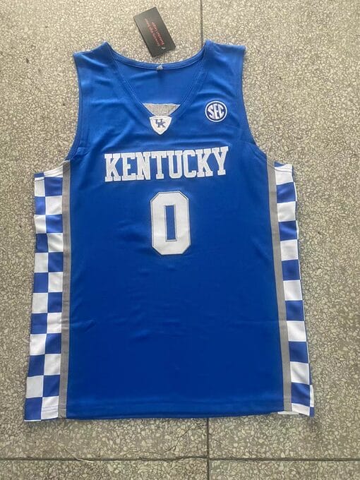 Rob Dillingham Jersey #0 Kentucky Wildcats College Basketball Blue