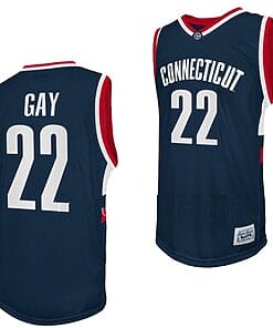 Rudy Gay Jersey UConn Huskies College Basketball Navy Retro #22