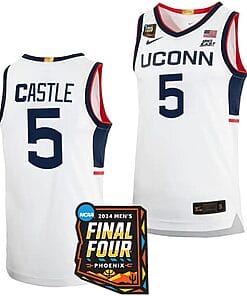 Stephon Castle Jersey #5 UConn Huskies Basketball 2024 NCAA March Madness Final Four White