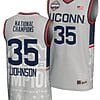 Samson Johnson Jersey #35 UConn Huskies 2024 NCAA Basketball National Champions Lightweight Gray