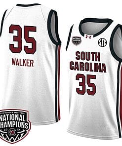 Sakima Walker Jersey #35 South Carolina Gamecocks 2024 NCAA Basketball National Champions White Red